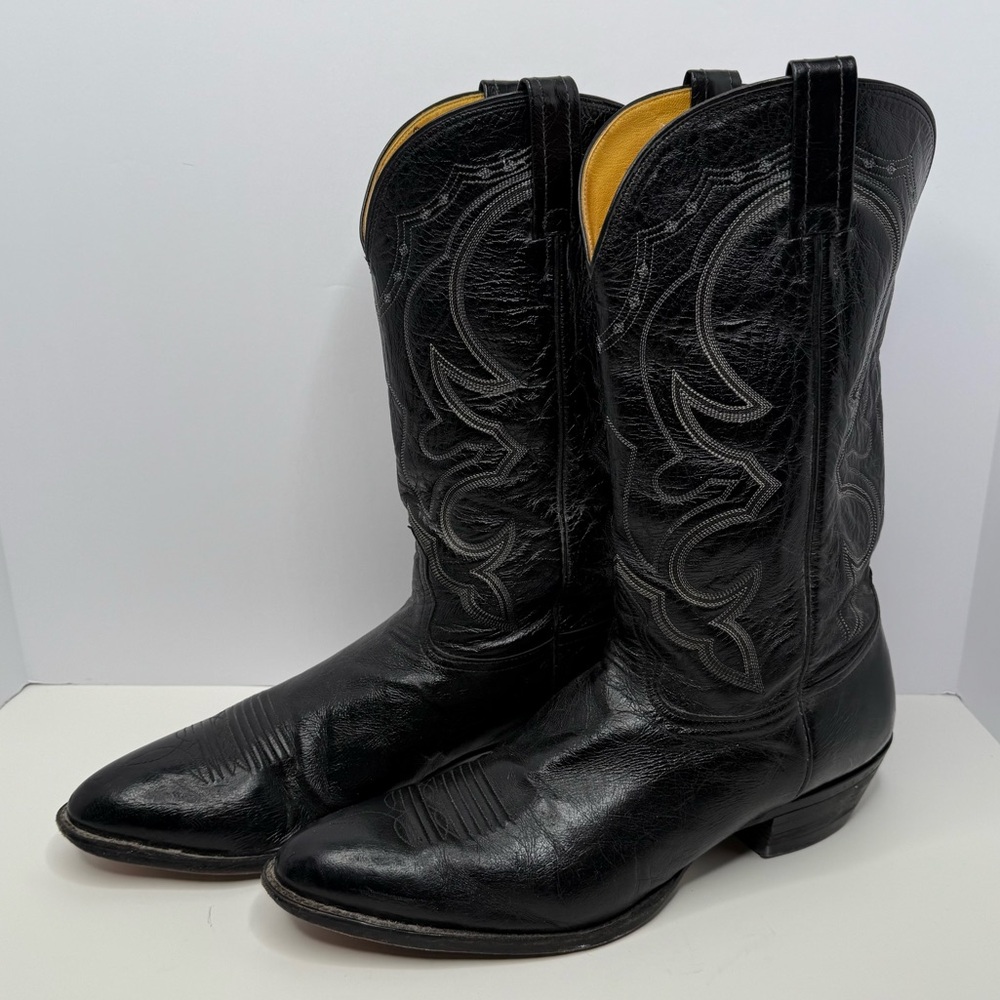 Vintage Nocona Black Western Cowboy Boots